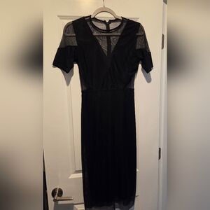 ASOS Black Long Sleeve Sheer Dress